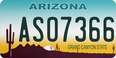 AZ license plate ASO7366