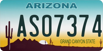 AZ license plate ASO7374