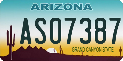 AZ license plate ASO7387