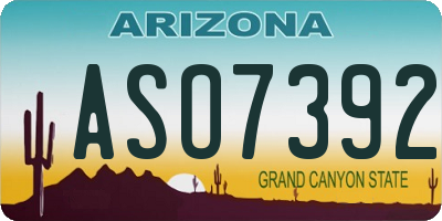 AZ license plate ASO7392