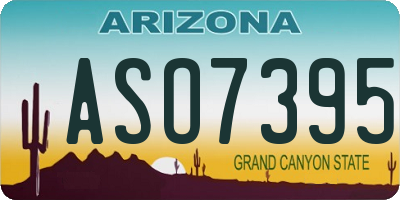 AZ license plate ASO7395