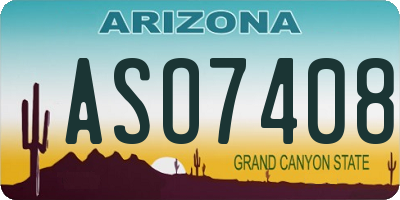 AZ license plate ASO7408