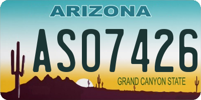 AZ license plate ASO7426