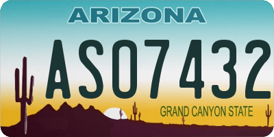 AZ license plate ASO7432