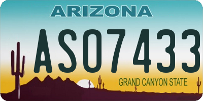AZ license plate ASO7433