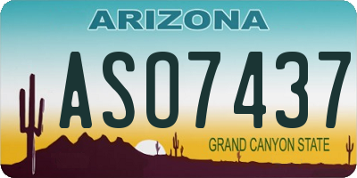 AZ license plate ASO7437