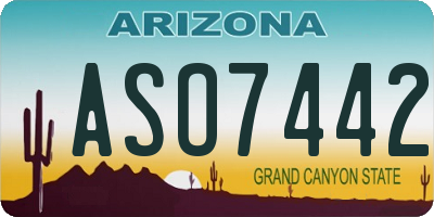AZ license plate ASO7442