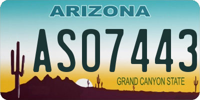 AZ license plate ASO7443