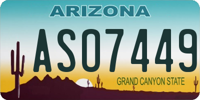 AZ license plate ASO7449