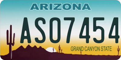 AZ license plate ASO7454