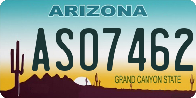 AZ license plate ASO7462