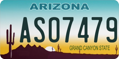 AZ license plate ASO7479