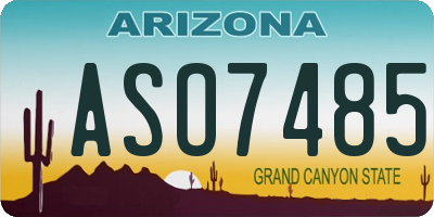 AZ license plate ASO7485