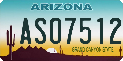 AZ license plate ASO7512