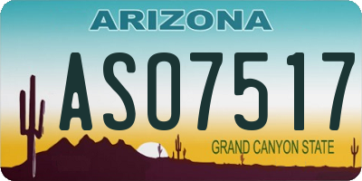 AZ license plate ASO7517