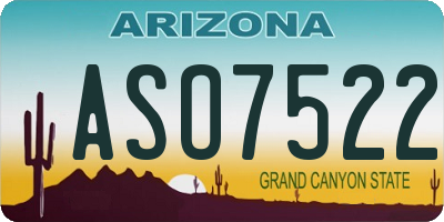AZ license plate ASO7522