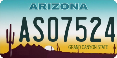 AZ license plate ASO7524