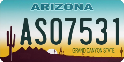 AZ license plate ASO7531