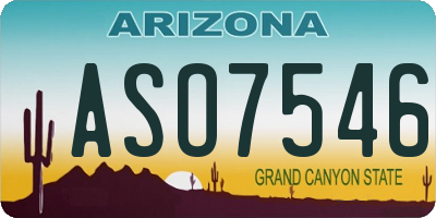 AZ license plate ASO7546