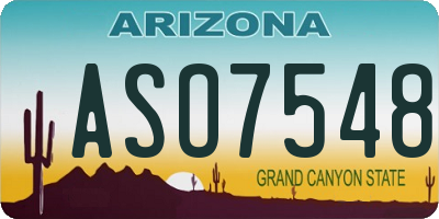 AZ license plate ASO7548