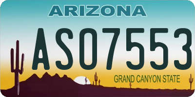 AZ license plate ASO7553