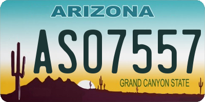 AZ license plate ASO7557