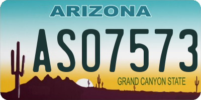AZ license plate ASO7573