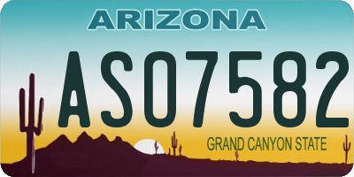 AZ license plate ASO7582