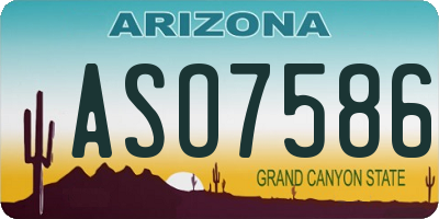 AZ license plate ASO7586