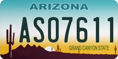 AZ license plate ASO7611