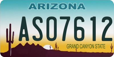 AZ license plate ASO7612