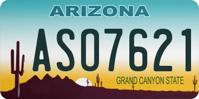 AZ license plate ASO7621