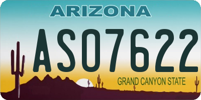 AZ license plate ASO7622