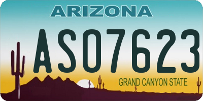 AZ license plate ASO7623