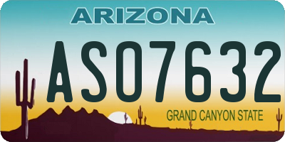 AZ license plate ASO7632
