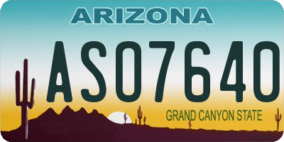 AZ license plate ASO7640