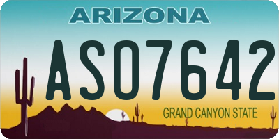 AZ license plate ASO7642