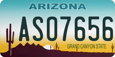 AZ license plate ASO7656