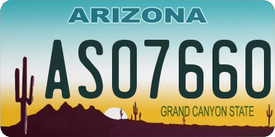 AZ license plate ASO7660