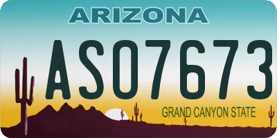 AZ license plate ASO7673