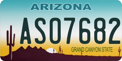 AZ license plate ASO7682
