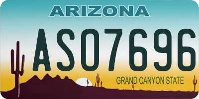 AZ license plate ASO7696