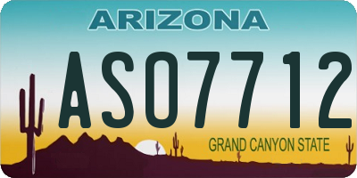 AZ license plate ASO7712