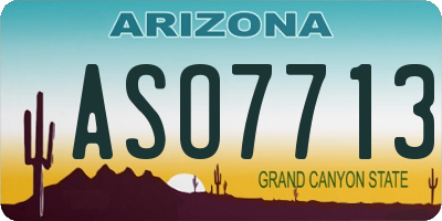 AZ license plate ASO7713