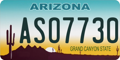 AZ license plate ASO7730