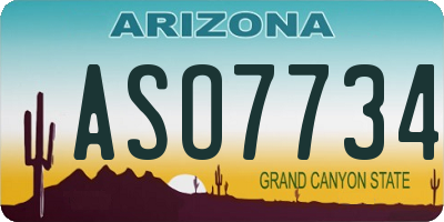 AZ license plate ASO7734