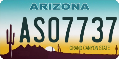 AZ license plate ASO7737