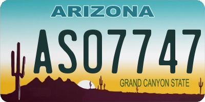 AZ license plate ASO7747