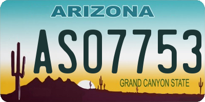 AZ license plate ASO7753