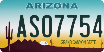 AZ license plate ASO7754